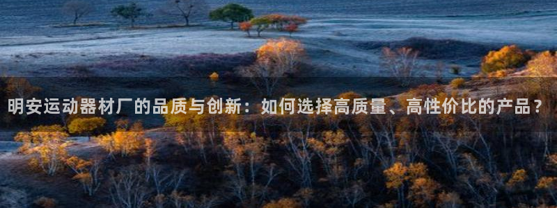 海南凯捷体育：明安运动器材厂的品质与创新：如何选择高